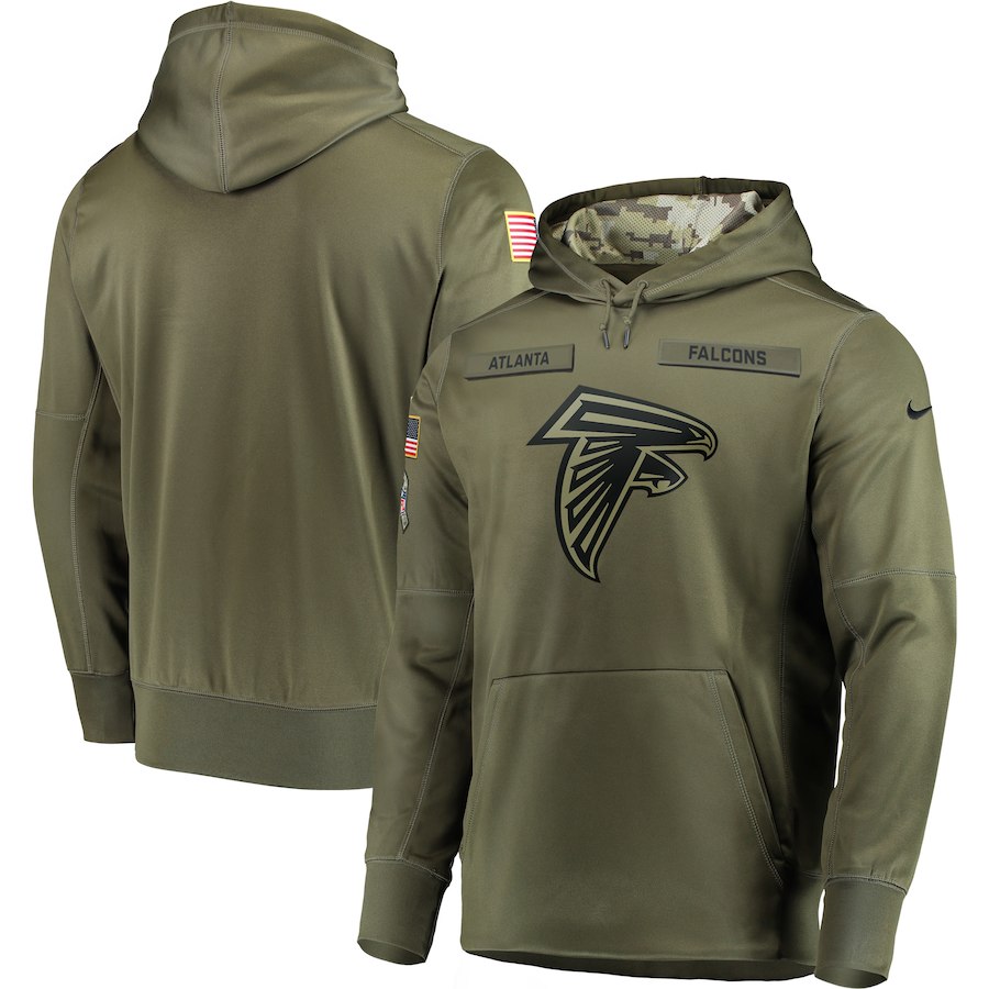 Men Atlanta Falcons Nike Olive Salute To Service KO Performance Hoodie Green->buffalo bills->NFL Jersey